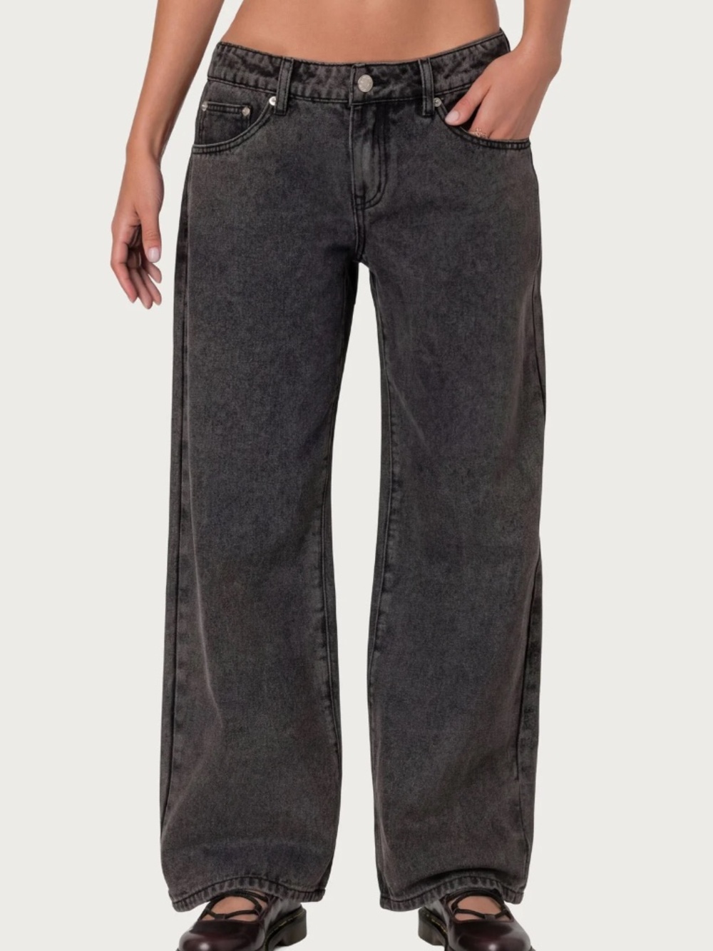 Edikted Raelynn Washed Low Rise Baggy Jeans – Size Small - Picture 7 of 7